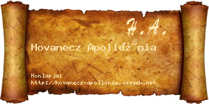 Hovanecz Apollónia névjegykártya